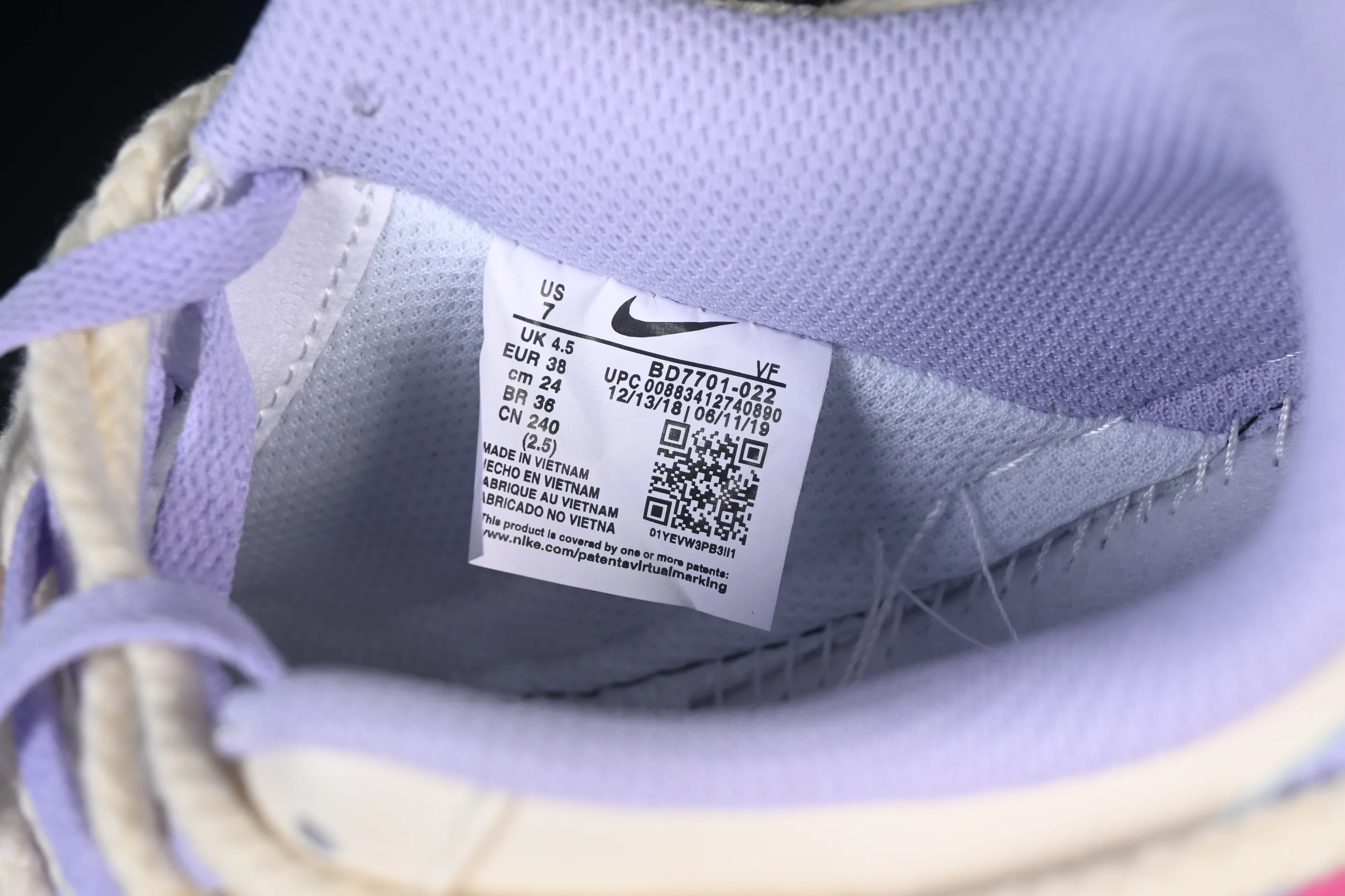 All categories Nk Air Force 1 Air Force series Nk Air Force 1 Low Air Force low-top Nike Air Force 1'07 Low "Confession" Hand-painted graffiti Purple pink confession Air Force 1 low-top casual sneakers BD7701-220
